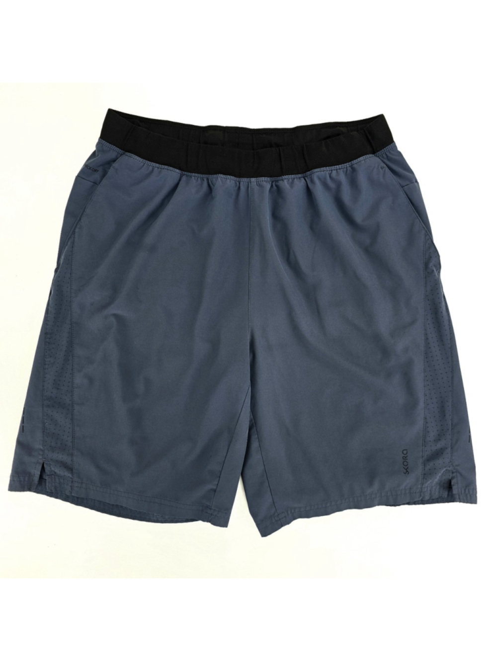 SKORA 2 In 1 Running Shorts Mens Medium Obsidian Blue Lined Athletic Gym 9"